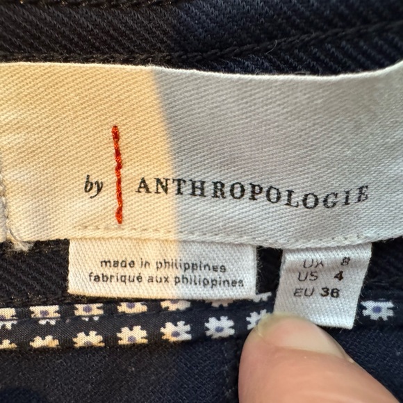 Anthropologie Bryson Tapered Button Fly Ankle Trouser Pants Navy Size 4 - Picture 7 of 9